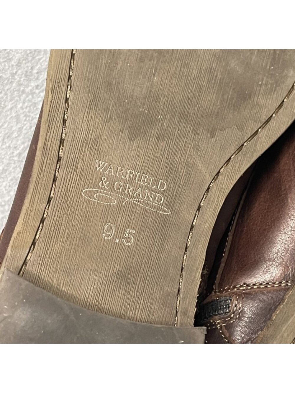 Warfield And Grand Stilwell Mens Brown Leather Boots 9.5 Side Zipper - Picture 10 of 10